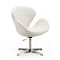 Manhattan Comfort Raspberry Faux Leather Adjustable Swivel Chair in White and Polished Chrome AC038-WH - alternate 1